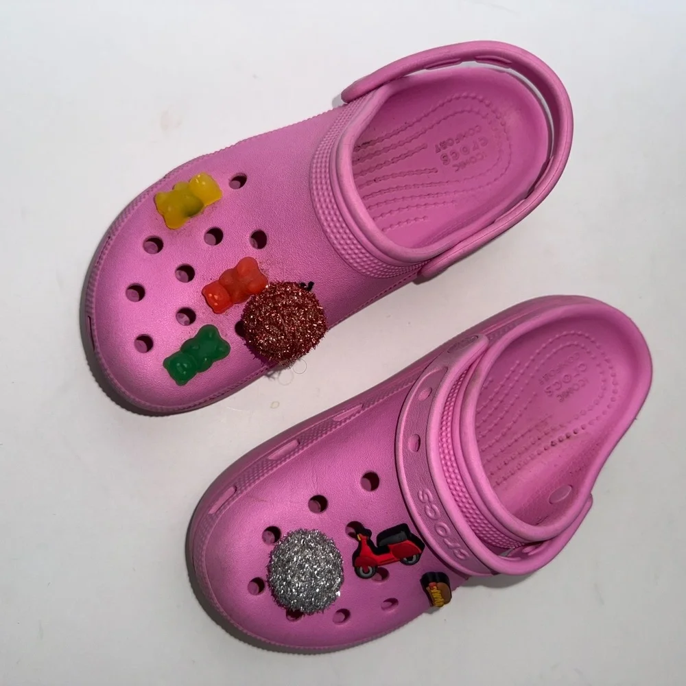 CROCS Youth 3 Platform Waterproof Slip On Clog Shoe Includes 7 Jibbitz Bin 3